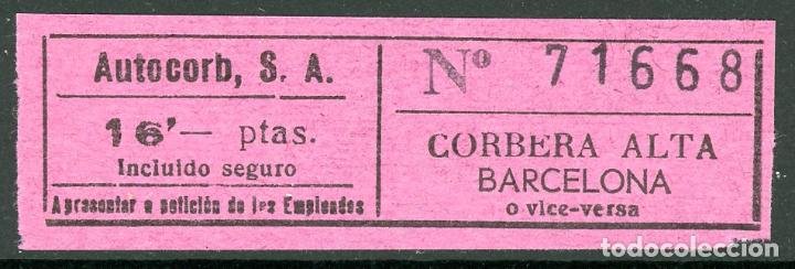 billetes de autocorb, s.a. // corbera alta, baj - Buy Antique transport  tickets on todocoleccion