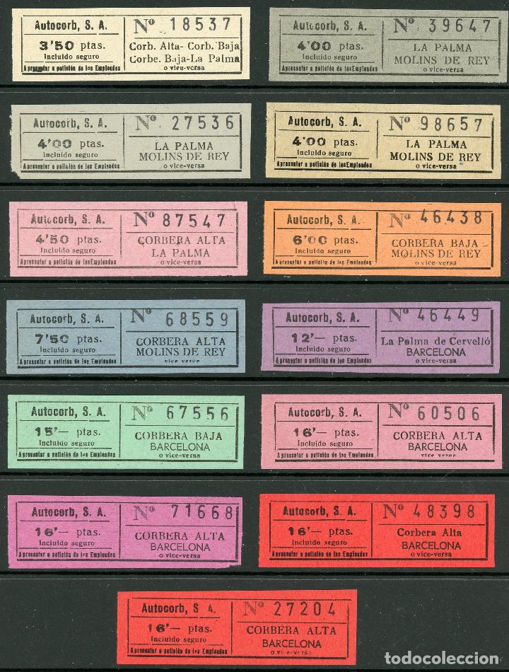 Coleccionismo Billetes de transporte: (L251) 13 BILLETE DE AUTOCORB, S.A.  // A&Ntilde;OS 60 // X4