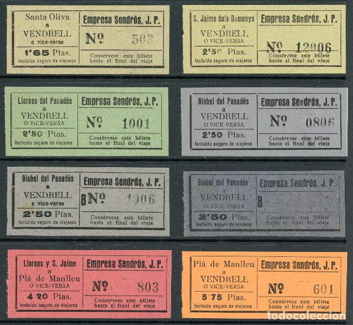 Coleccionismo Billetes de transporte: (L274) 8 BILLETES DE EMPRESA SENDROS, J.P. // Zona del  VENDRELL // A&Ntilde;OS 60 // V6