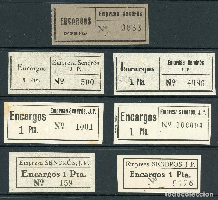 Coleccionismo Billetes de transporte: (L271) 7 BILLETES DE EMPRESA SENDROS, J.P. // ENCARGOS // V3