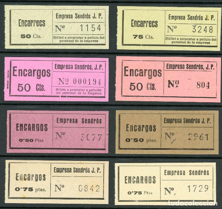 Coleccionismo Billetes de transporte: (L270) 8 BILLETEs DE EMPRESA SENDROS, J.P. // ENCARGOS // V3