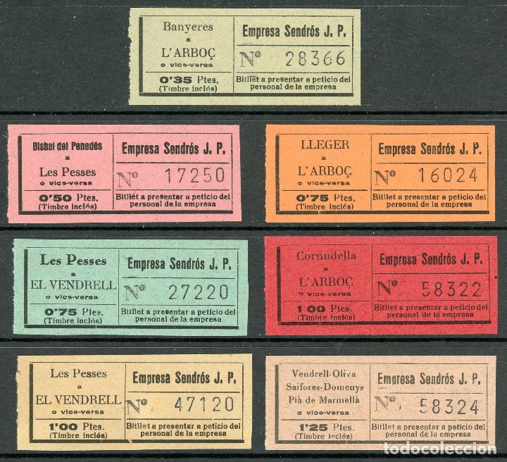 Coleccionismo Billetes de transporte: (L267) 7 BILLETE DE EMPRESA SENDROS, J.P.  // V2
