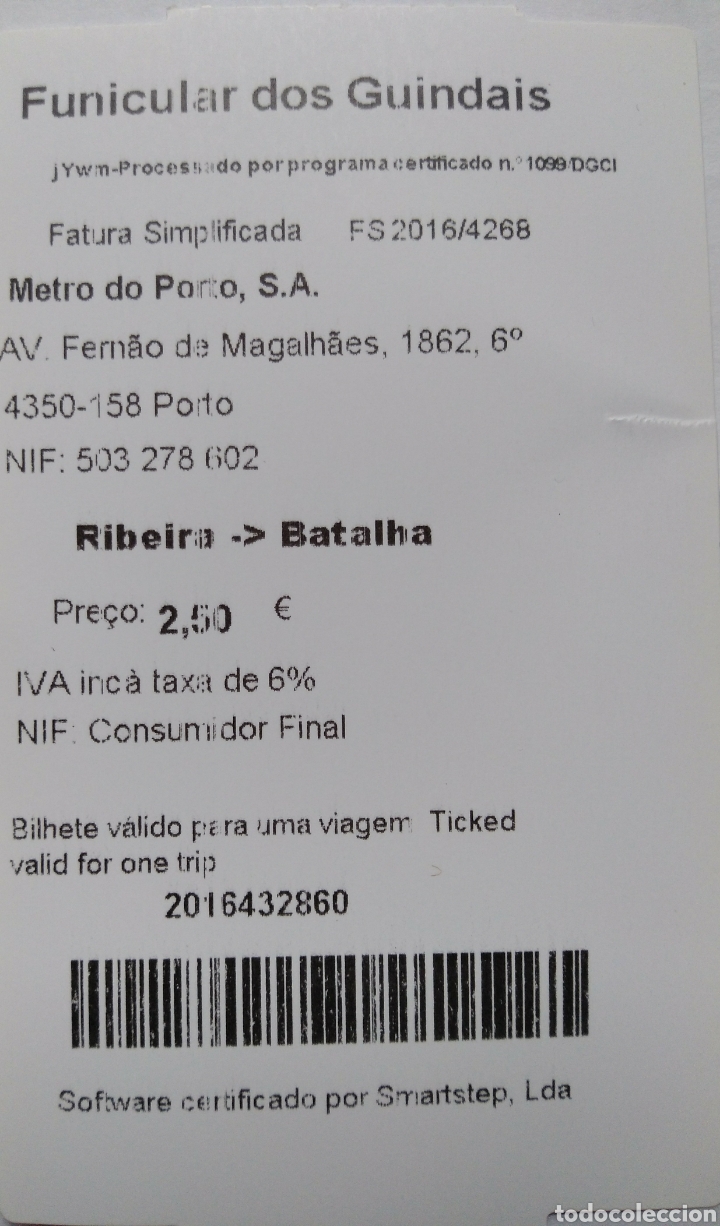 Coleccionismo billetes de transporte: BILLETE FUNICULAR DOS GUINDAIS - Foto 1