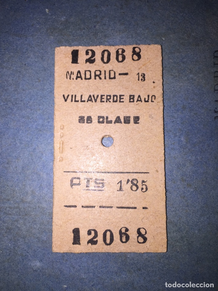 Colecionismos Bilhetes de Transporte: Billete // Renfe // Madrid - Villaverde Bajo // 1957