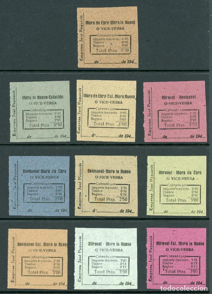 Coleccionismo Billetes de transporte: (L286) 6 BILLETES DE JOSE PAPASEIT // 1940 // U11