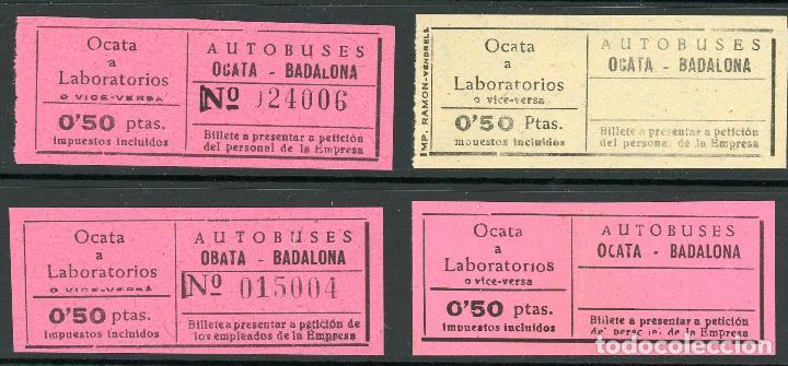 Colecionismos Bilhetes de Transporte: (L308) 2 BILLETES DE AUTOBUSES OCATA - BADALONA // OCATA - LABORATORIOS // Z34
