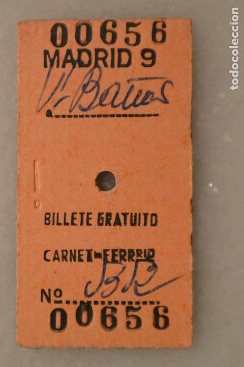 Coleccionismo Billetes de transporte: BILLETE DE TRANSPORTE FERROCARRIL MADRID VENTA DE BA&Ntilde;OS 1966