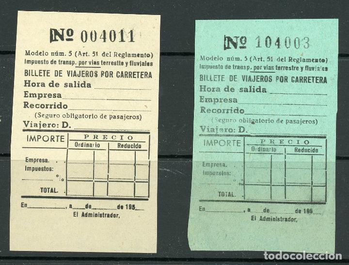 Coleccionismo Billetes de transporte: (L314) 2 BILLETES DE VIAJEROS POR CARRETERA // 1950 // Z46