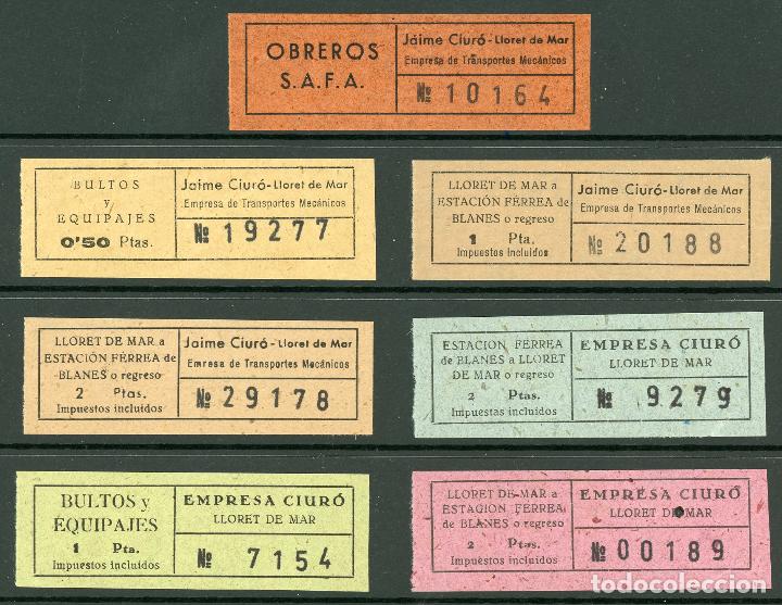 Coleccionismo Billetes de transporte: (L318) 6 BILLETES DE JAIME CIURO // LLORET DE MAR - BLANES // Z48