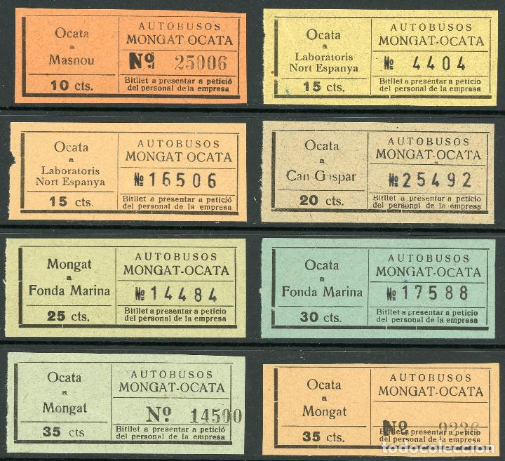 Collectionnisme Billets de transport: (L321) 8 BILLETES DE AUTOBUSOS MONGAT - OCATA // A&Ntilde;OS 30 // Y15