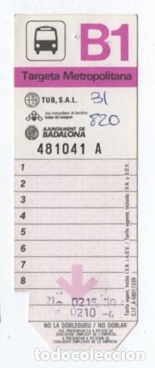 Sammeln von Fahrkarten: (ALB-TC-20) BONO BUS AJUNTAMENT DE BADALONA