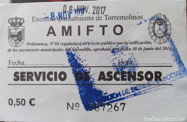Coleccionismo billetes de transporte: BILLETE ASCENSOR DE TORREMOLINOS - Foto 1