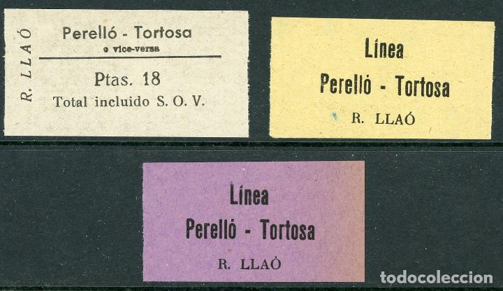 Collectionnisme Billets de transport: (L336) 3 BILLETES DE R. LLAO // A&Ntilde;OS 40 // Z2