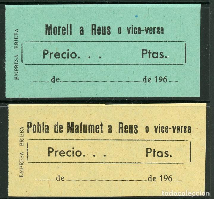 Coleccionismo Billetes de transporte: (L334) 2 BILLETES DE EMPRESA BRIEBA // A&Ntilde;OS 60 // Z1