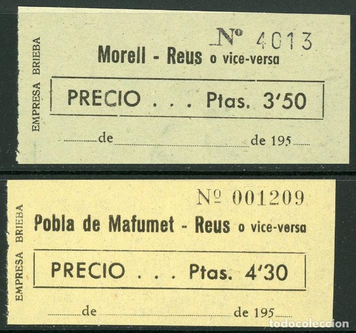 Coleccionismo Billetes de transporte: (L333) 2 BILLETES DE EMPRESA BRIEBA  // A&Ntilde;OS 50 // Z1