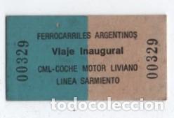 Coleccionismo billetes de transporte: (ALB-TC-23) BILLETE FERROCARRIL TREN FERROCARRILES ARGENTINOS VIAJE INAGURAL CML COCHE MOTOR LIVIANO