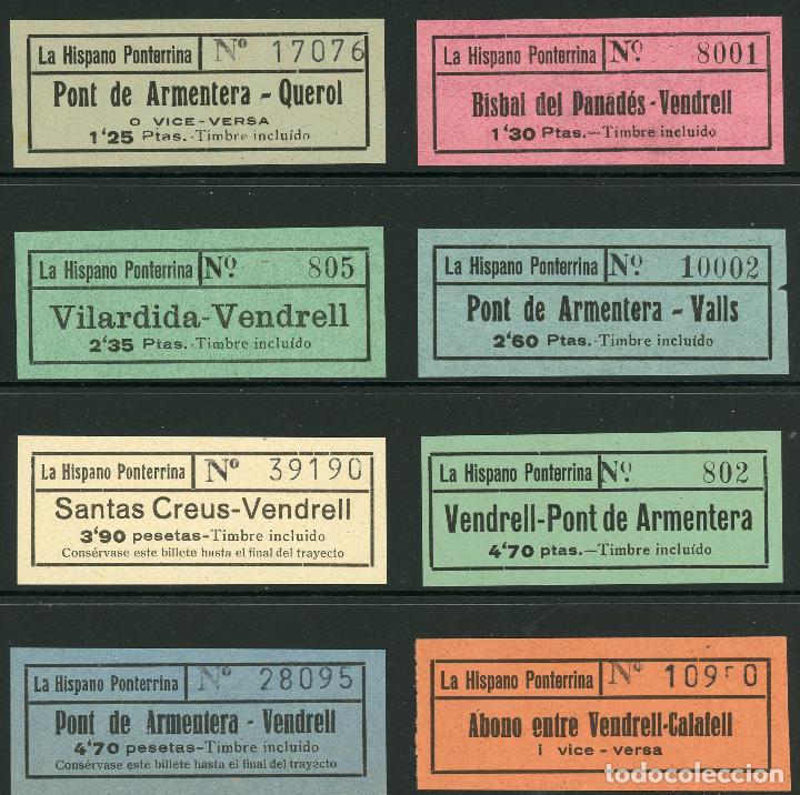 Coleccionismo Billetes de transporte: (L364) 8 BILLETES DE LA H. PONTERRINA // A&Ntilde;OS 40-50 // T47