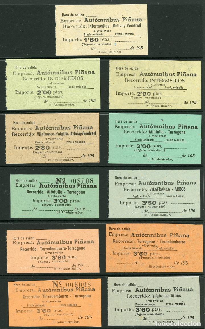 Coleccionismo Billetes de transporte: (L359) 11 BILLETES DE AUTOMNIBUS PI&Ntilde;ANA  // A&Ntilde;OS 50 // T22