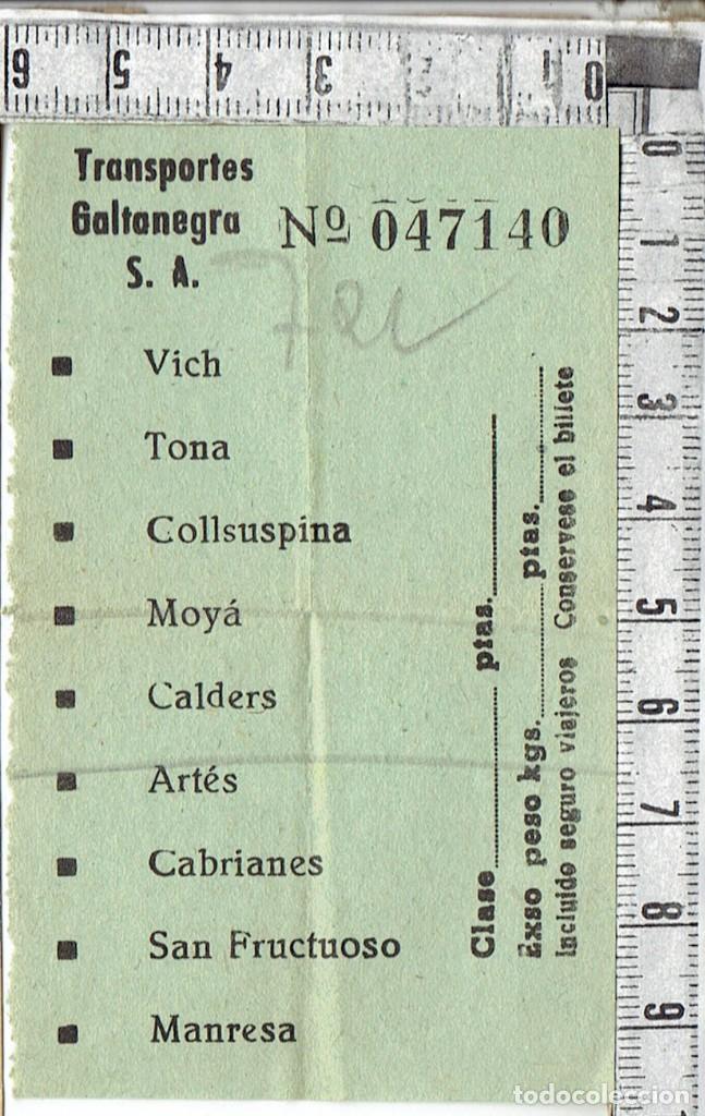 Collectionnisme Billets de transport: BILLETE AUTOBUS LINEA VIC - MANRESA TRANSPORTES GALTANEGRA S. A. A&Ntilde;OS 60.