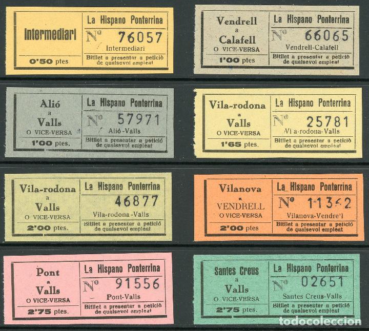 Coleccionismo Billetes de transporte: (L376) 8 BILLETES DE LA HISPANO PONTERRINA  // A&Ntilde;OS 30 // W4