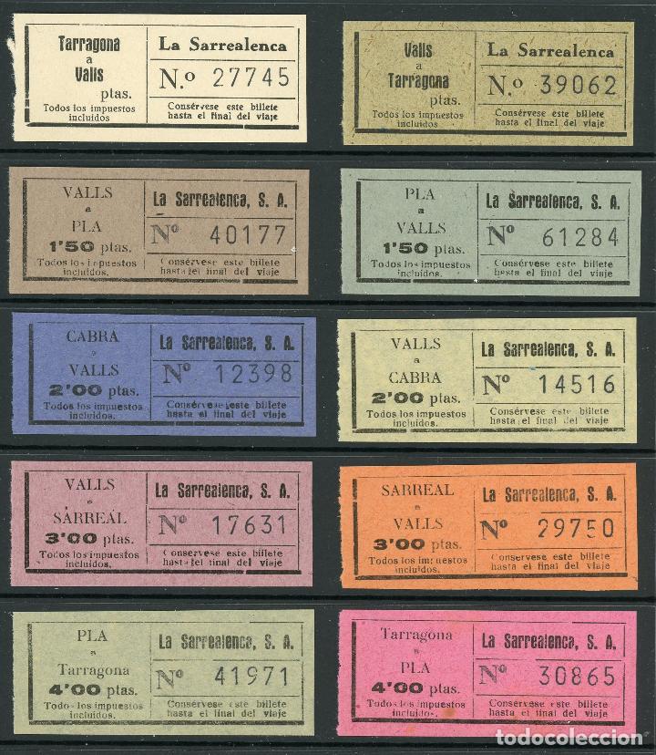 Coleccionismo Billetes de transporte: (379) 10 BILLETES DE LA SARREALENCA, S.A. // A&Ntilde;OS 40-50 // W30