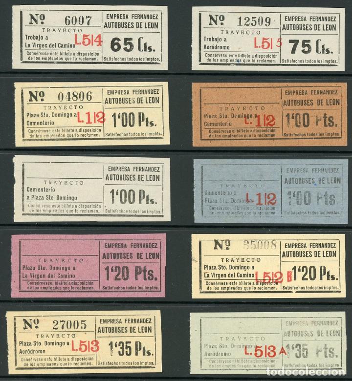 Coleccionismo Billetes de transporte: (L394) 10 BILLETES DE EMPRESA FERNANDEZ - AUTOBUSES DE LEON // Z28