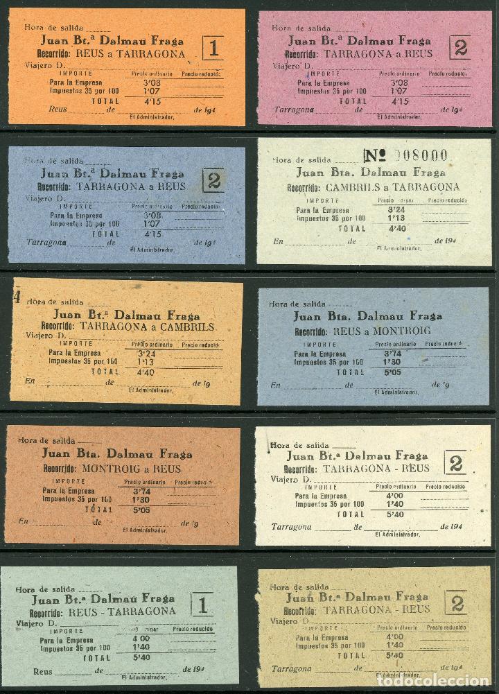 Coleccionismo Billetes de transporte: (L399) 10 BILLETE DE JUAN BT&ordf; DALMAU FRAGA // REUS, CAMBRILS, MONTROIG, TARRAGONA // 1940 // X17