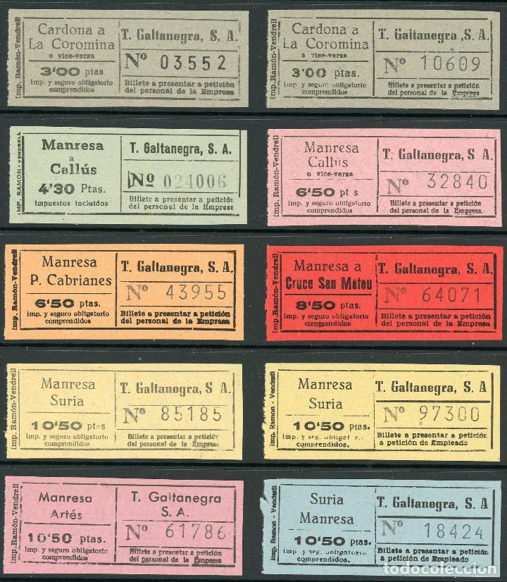 Coleccionismo Billetes de transporte: (L401) 10 BILLETES DE T. GALTANEGRA, S.A.  // X24