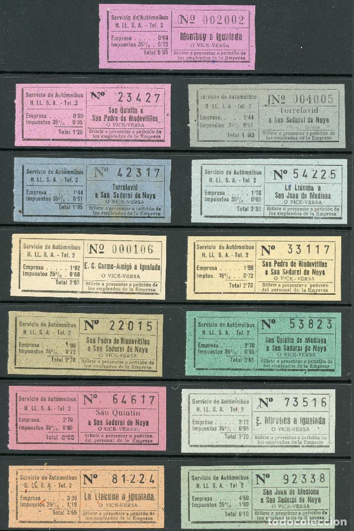 Coleccionismo Billetes de transporte: (L405) 13 BILLETES DE HISPANO LLACUNENSES  S.A. // A&Ntilde;OS 40 - 50 // X41