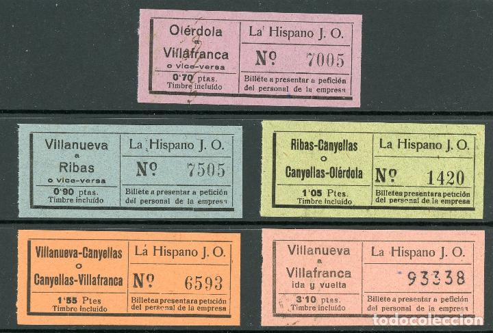 Coleccionismo Billetes de transporte: (L410) 5 BILLETES DE LA HISPANO J.O.  // A&Ntilde;OS 40 // X58