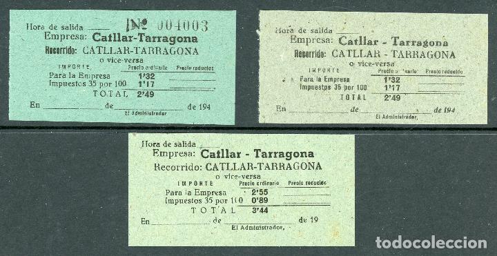 Coleccionismo Billetes de transporte: (L414) 3 BILLETES DE CATLLAR - TARRAGONA // A&Ntilde;OS 40 // U5