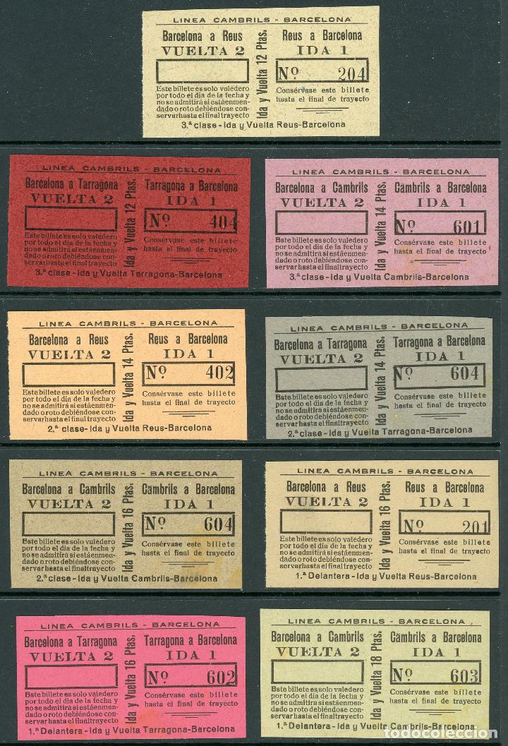 Coleccionismo Billetes de transporte: (L417) 7 BILLETES DE LINEA CAMBRILS - BARCELONA // REUS, CAMBRILS, TARRAGONA, BCN. // A&Ntilde;OS 50 // U8