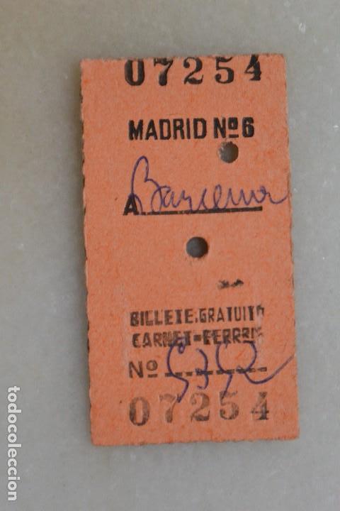 Coleccionismo Billetes de transporte: BILLETE DE FERROCARRIL MADRID BARCENA 1968