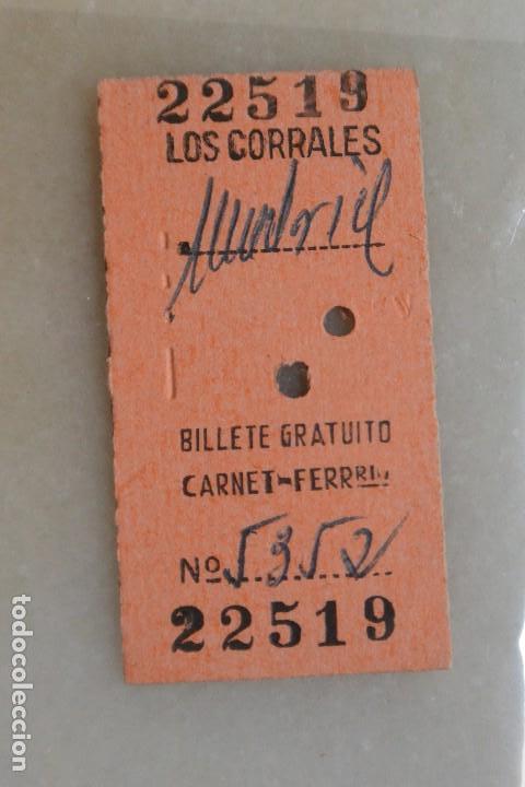 Coleccionismo Billetes de transporte: BILLETE DE TRANSPORTE FERROCARRIL LOS CORRALES MADRID 1968