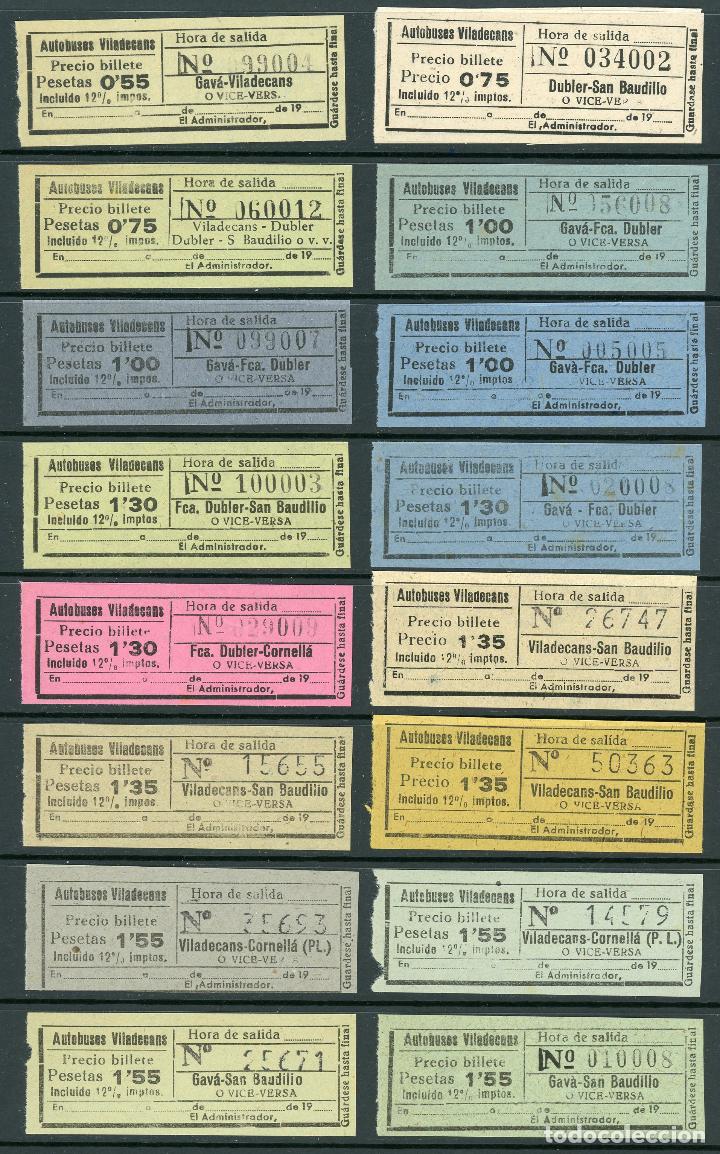 Coleccionismo Billetes de transporte: (L420) 16 BILLETES DE AUTOB. VILADECANS // ....... VER OFERTA INTERIOR........// U27