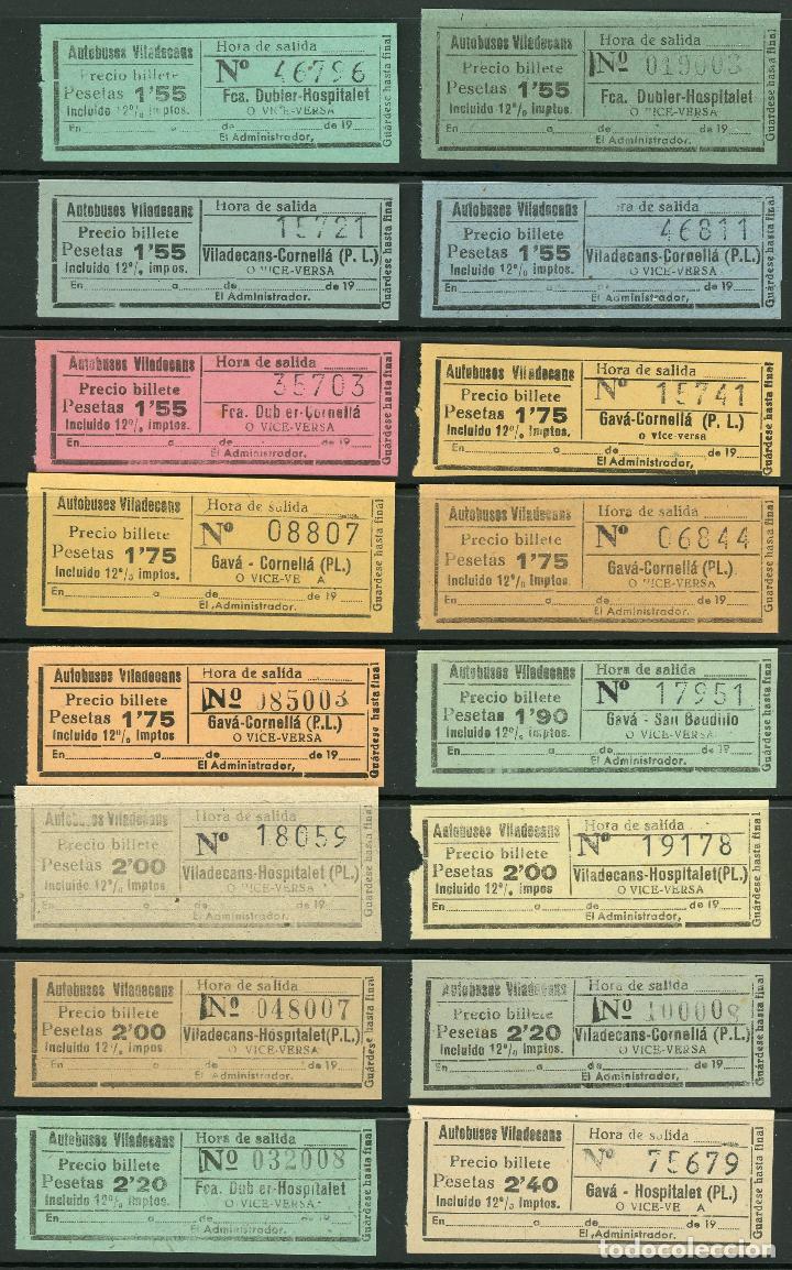 Coleccionismo Billetes de transporte: (L421) 16 BILLETES DE AUTOB. VILADECANS // ....... VER OFERTA INTERIOR........// U28