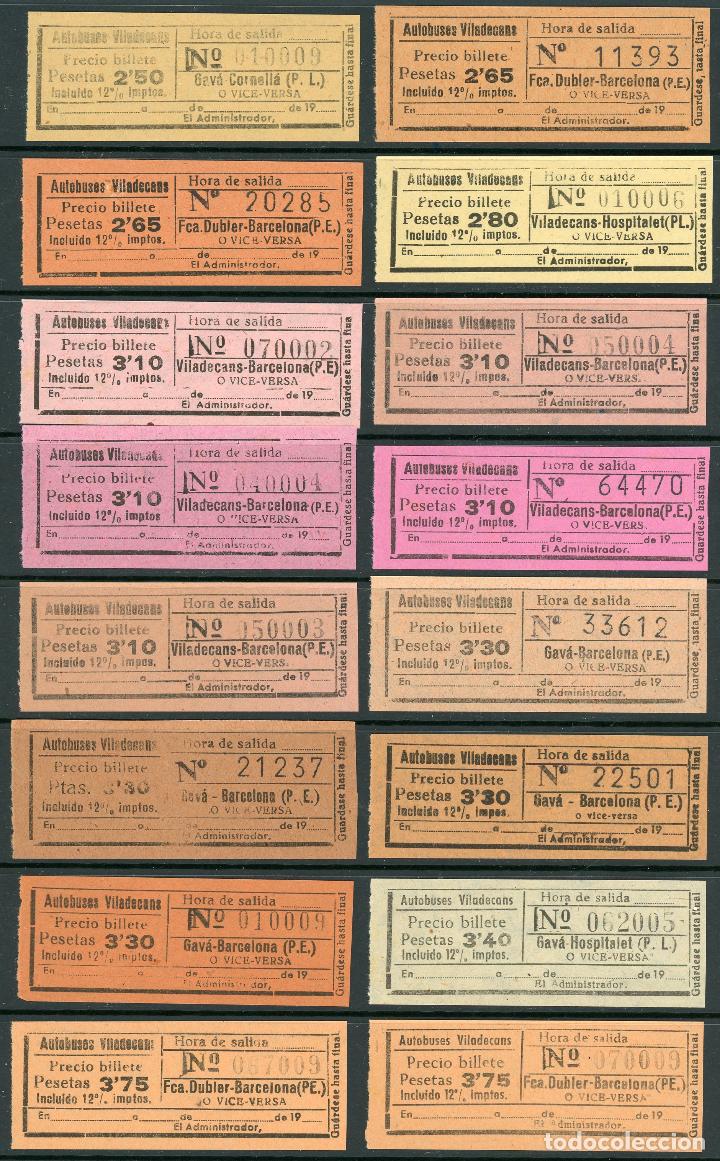 Coleccionismo Billetes de transporte: (L422) 16 BILLETES DE AUTOB. VILADECANS // ....... VER OFERTA INTERIOR........// U29