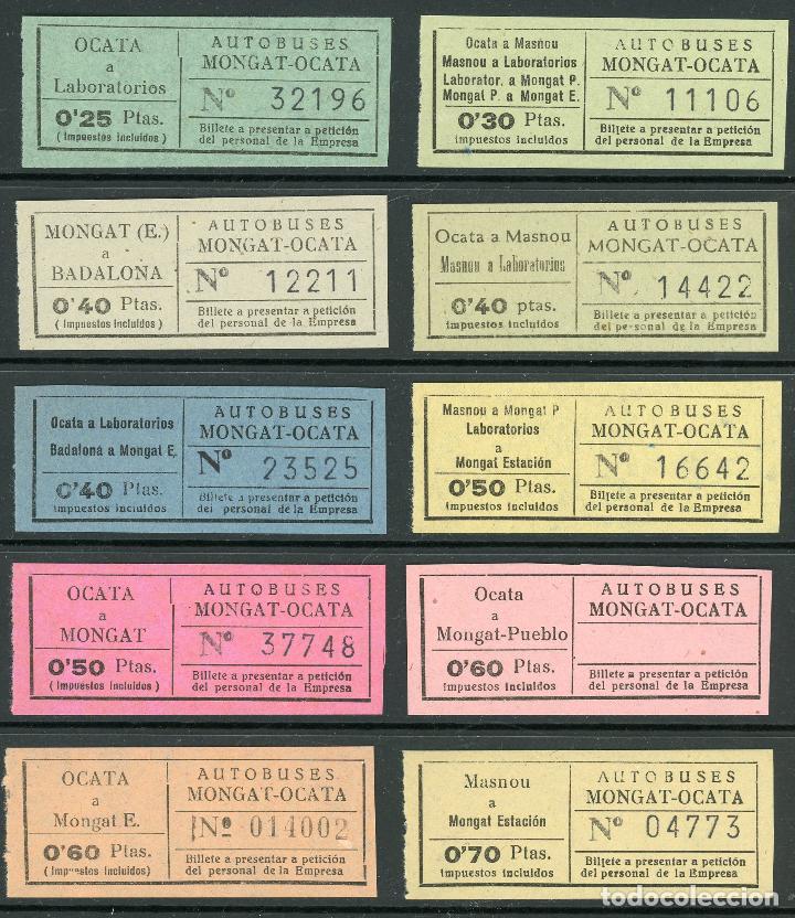 Coleccionismo Billetes de transporte: (L427) 10 BILLETES DE AUTOBUSES MONGAT - OCATA // U45