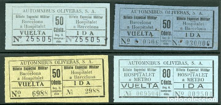 Coleccionismo Billetes de transporte: (L436) 4 BILLETES ESPECIAL MILITAR DE AUTOMNIBUS OLIVERAS, S.A. // Y46
