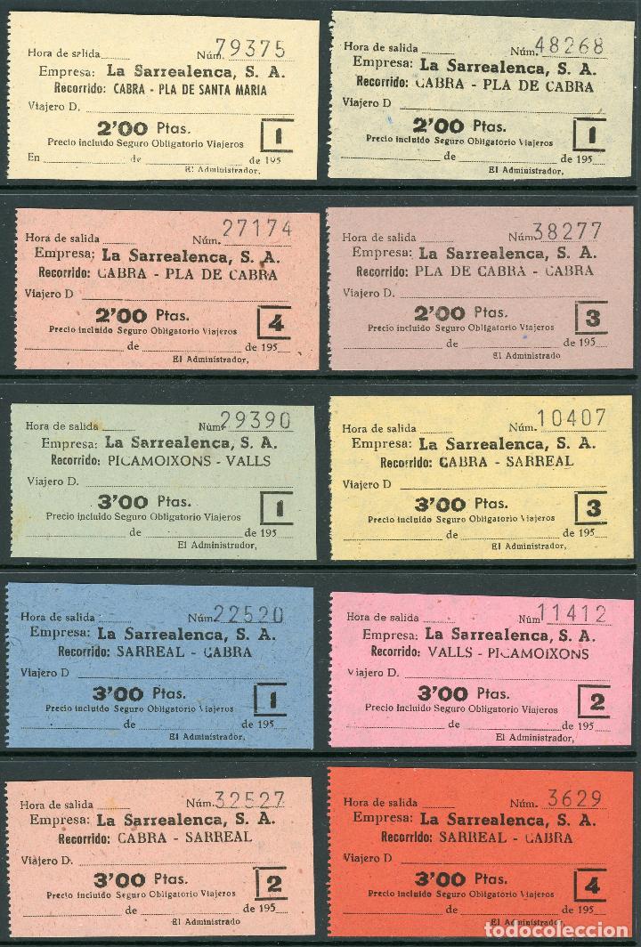 Coleccionismo Billetes de transporte: (L443) 10 BILLETES DE LA SARREALENCA  // A&Ntilde;OS 50 // U51