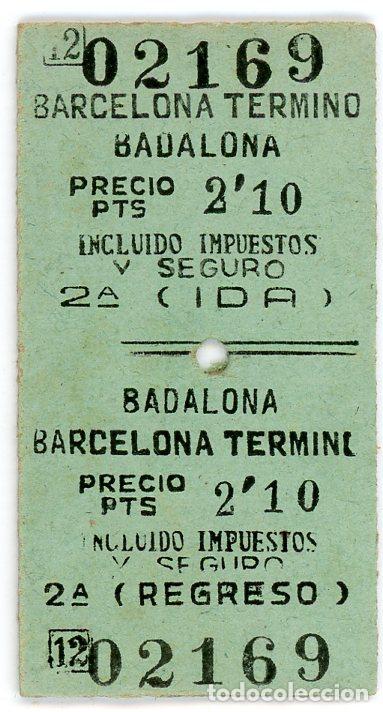 Colecionismos Bilhetes de Transporte: BILLETE EDMONDSON DE FERROCARRIL- BARCELONA BADALONA
