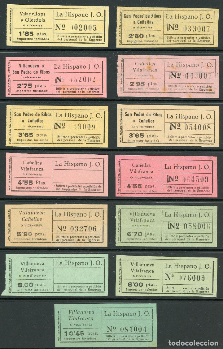 Coleccionismo Billetes de transporte: (L450) 13 BILLETEs DE LA HISPANO J.O.  // CON IMPRESOR // A&Ntilde;OS 40-50 // U58