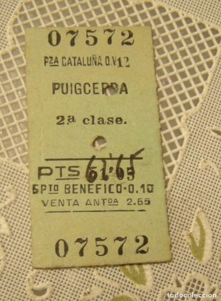 Collectables Transport Tickets: BILLETE EDMONSON PZA. CATALU&Ntilde;A - PUIGCERDA EN BUEN ESTADO
