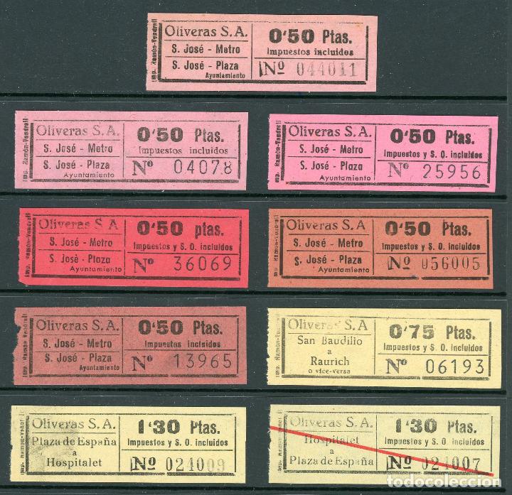 Coleccionismo Billetes de transporte: (L456) 9 BILLETES DE OLIVERAS S.A.  // T10