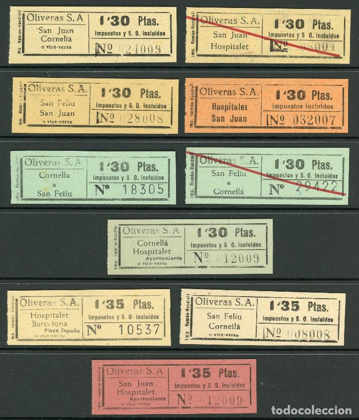 Coleccionismo Billetes de transporte: (L457) 10 BILLETES DE OLIVERAS S.A. // T11