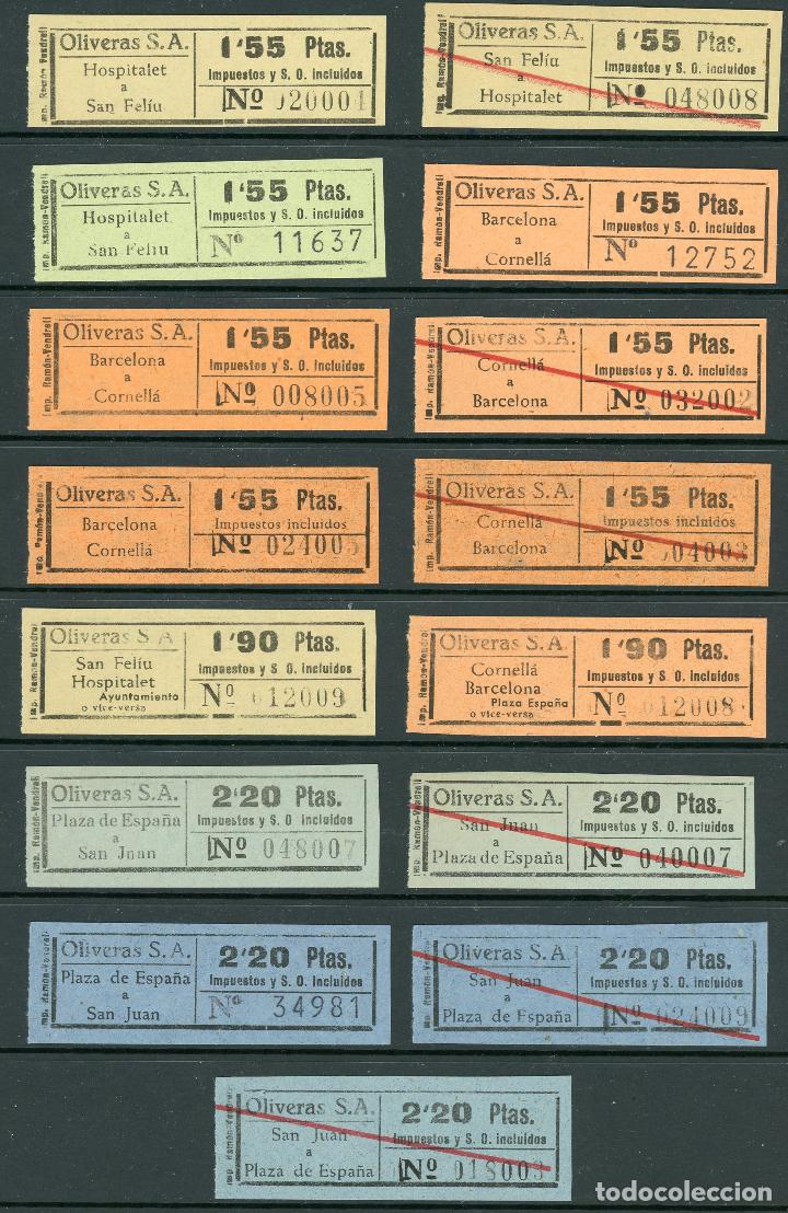 Coleccionismo Billetes de transporte: (L458) 15 BILLETES DE OLIVERAS S.A. // T11