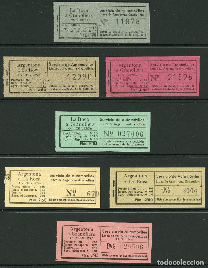 Coleccionismo Billetes de transporte: (L464) 7 BILLETES DE LINEA ARGENTONA - GRANOLLERS // T32