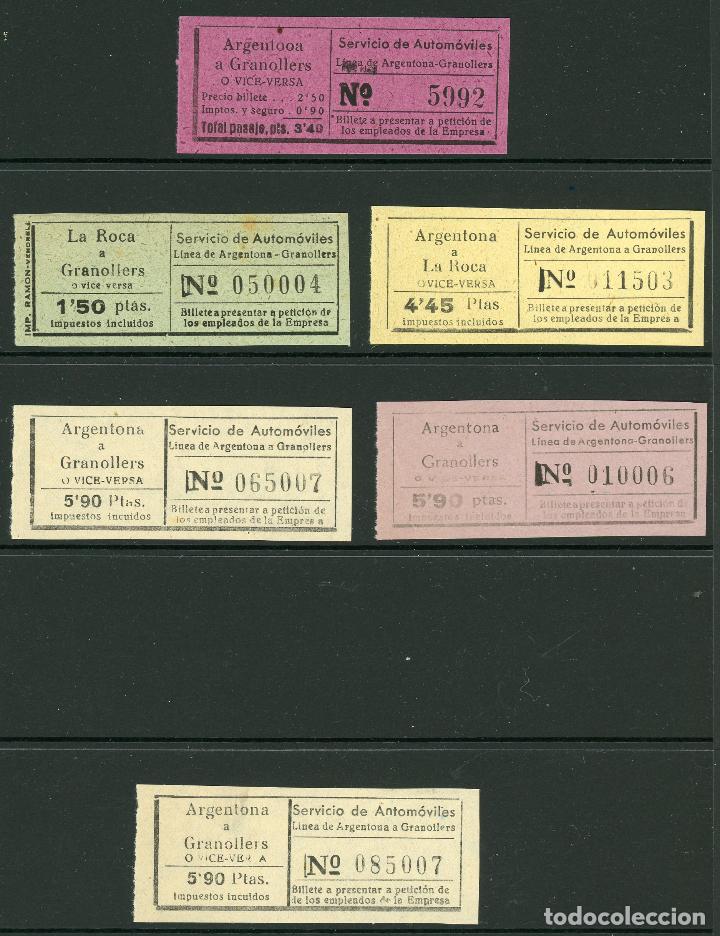 Coleccionismo Billetes de transporte: (L465) 6 BILLETES DE LINEA ARGENTONA - GRANOLLERS  // T35