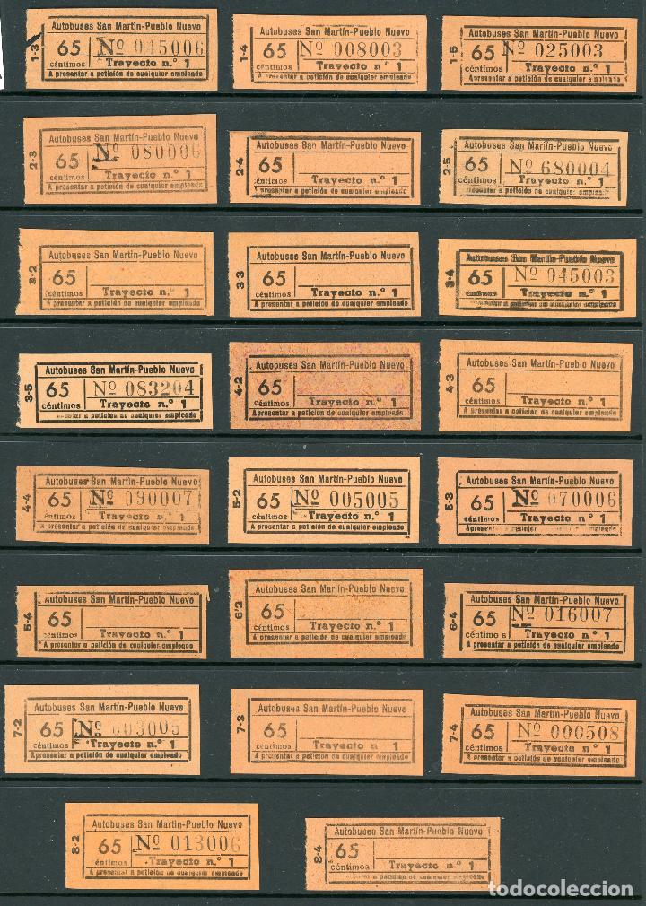 Coleccionismo Billetes de transporte: (L496) 23 BILLETES DE AUTOBUSES SAN MARTI - PUEBLO NUEVO // V59