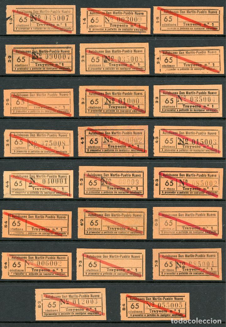 Coleccionismo Billetes de transporte: (L497) 23 BILLETES DE AUTOBUSES SAN MARTI - PUEBLO NUEVO // V60